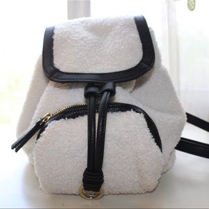 Sherpa Fur lined mini backpack
